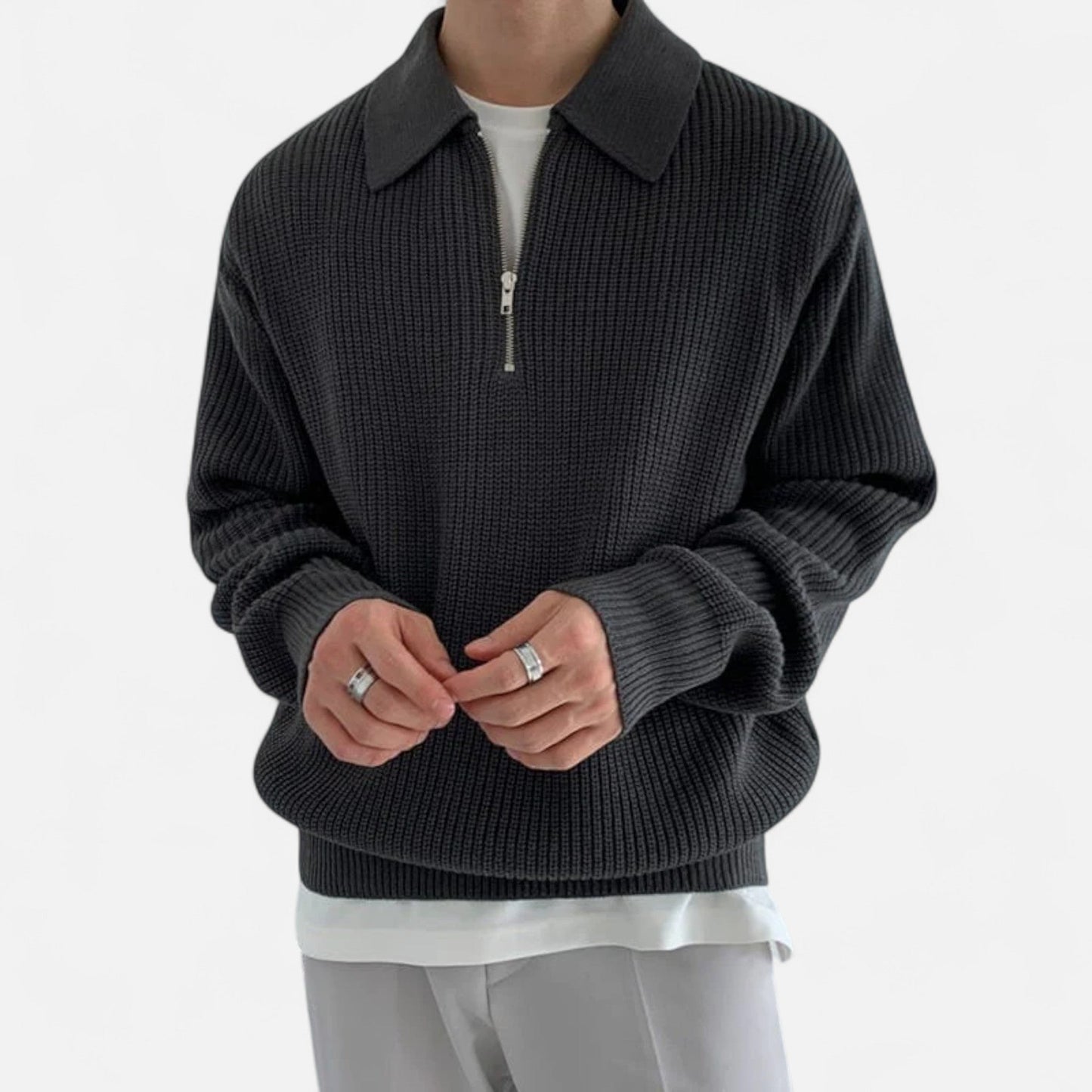 Impere Line | Vintage Half-Zip Knit Sweater