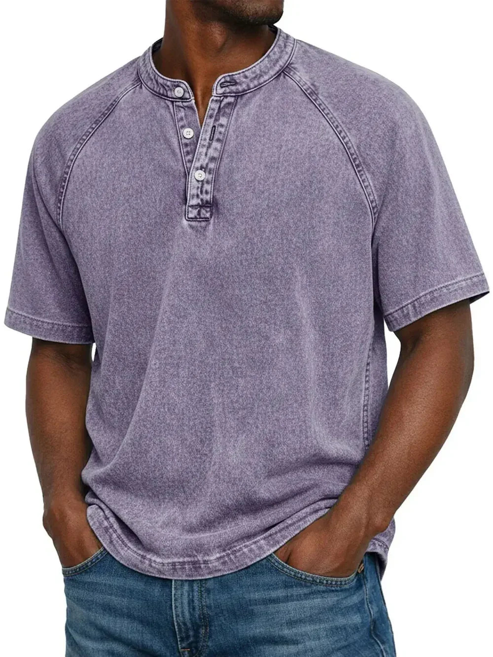 Gabin - Vintage Button T-shirt for Men