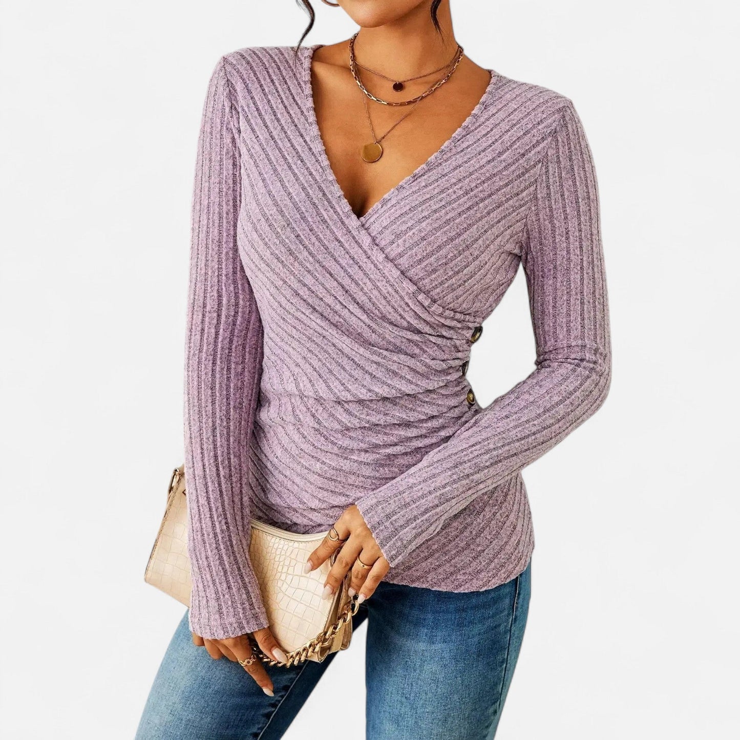 Ancient World | Women's Top Long Sleeves Sculpting Elegance Premium