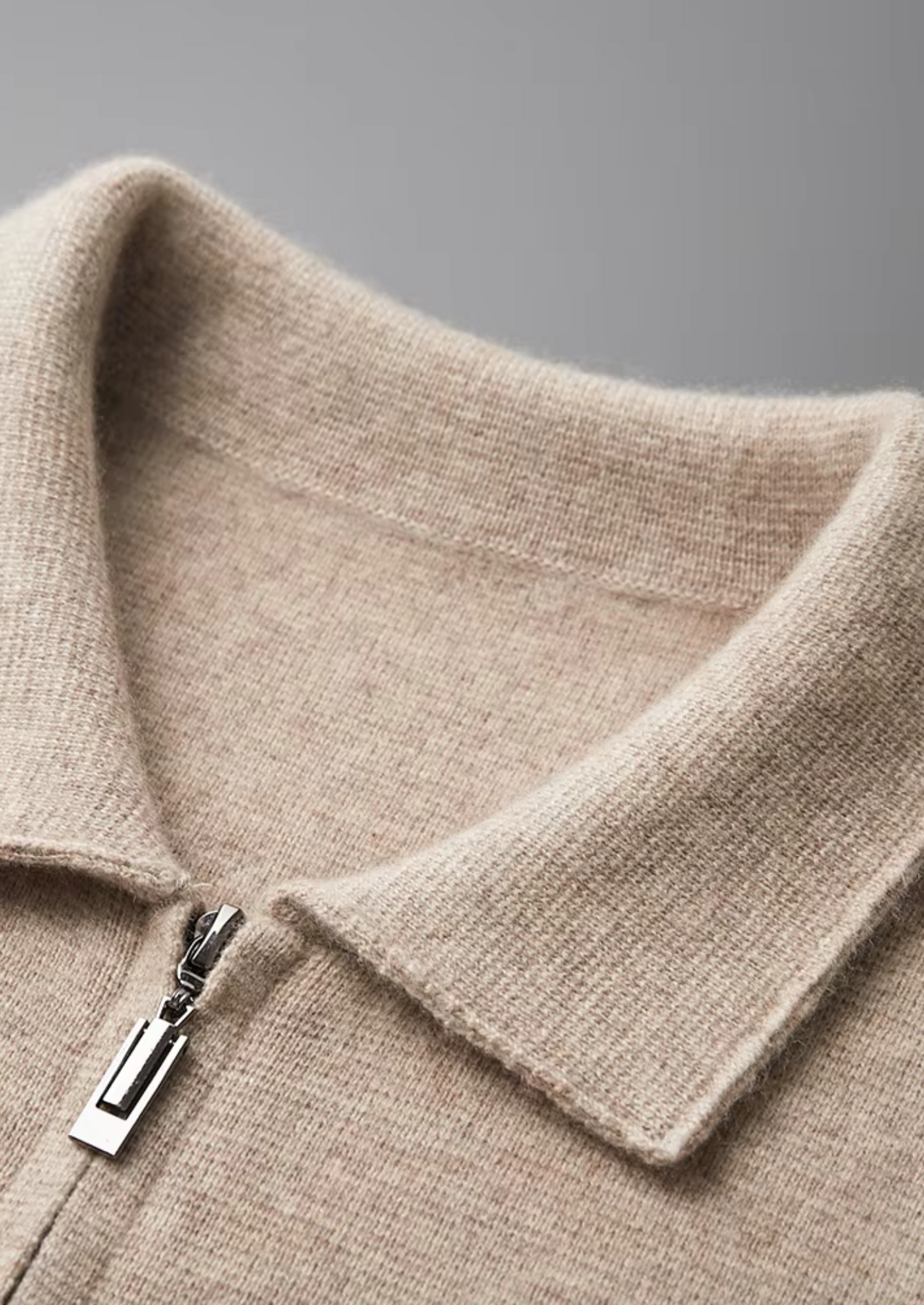 Impere Line | Extra jemný vlněný zip Polo svetr