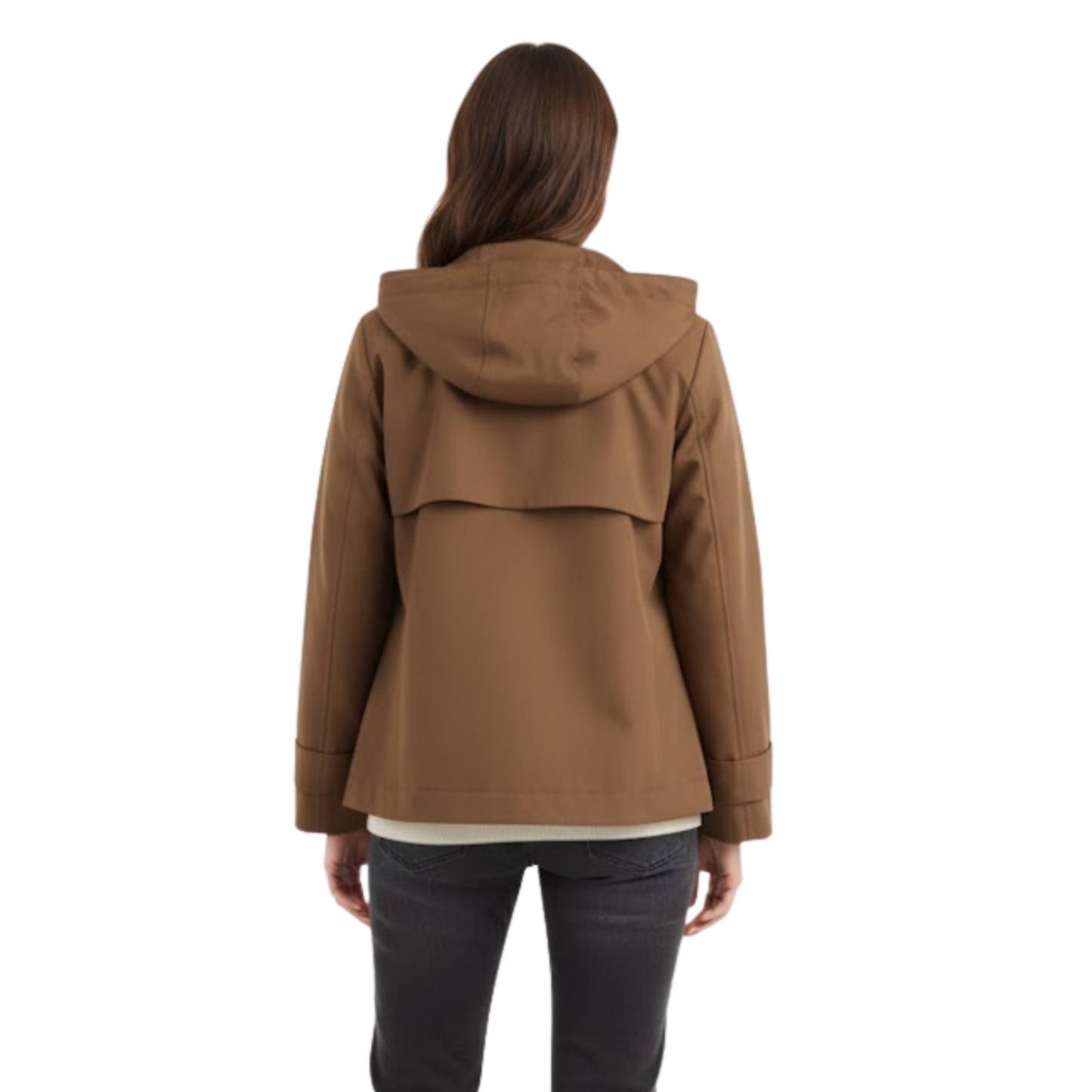 Women's Short Jacket with Hood and Lapel Collar