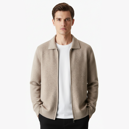 Impere Line | Extra fine wool zip Polo sweater