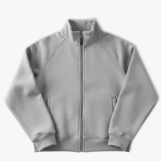 Women's zip-up jacket with stand-up collar, relaxed fit, modern city style