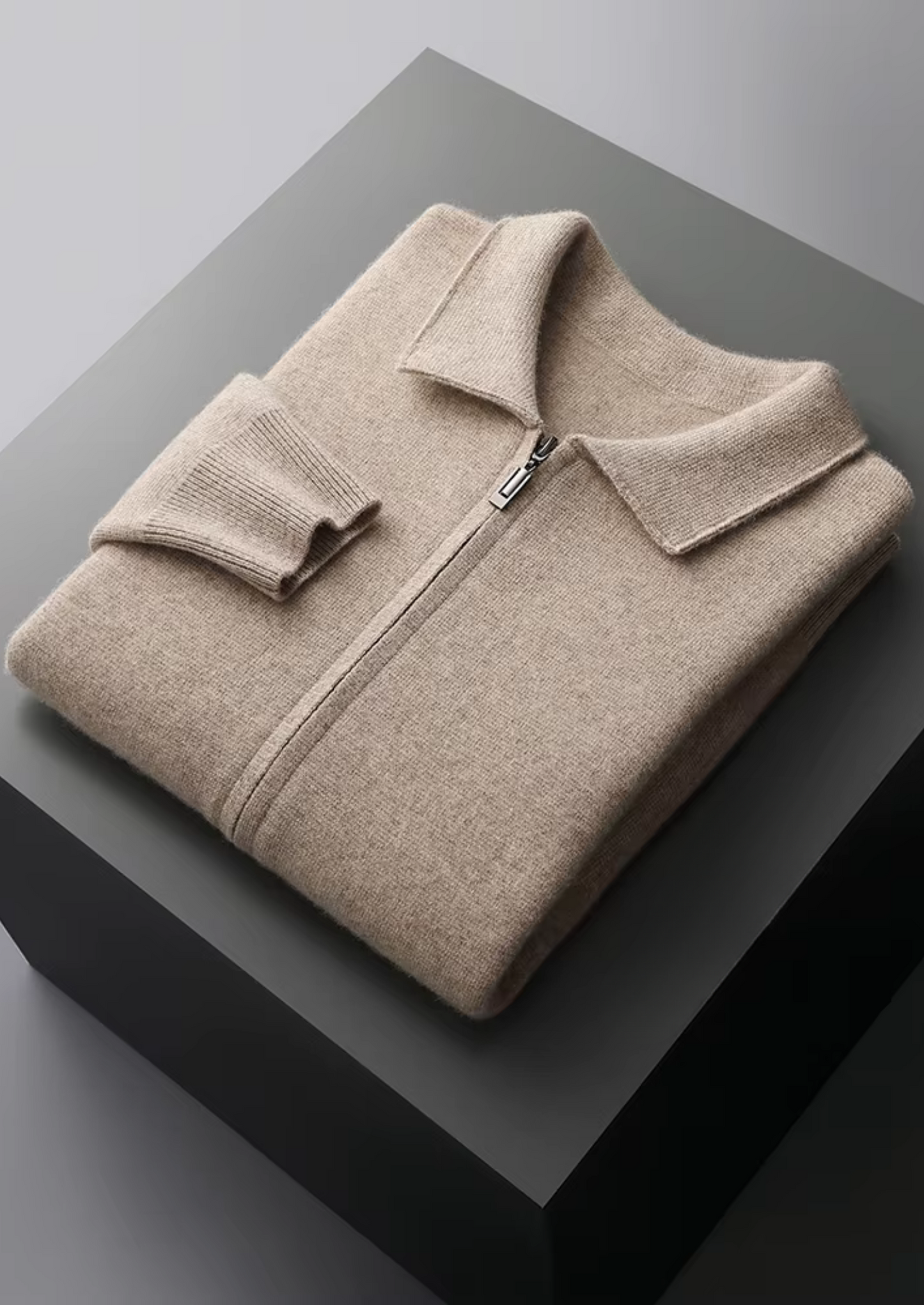 Impere Line | Extra jemný vlněný zip Polo svetr