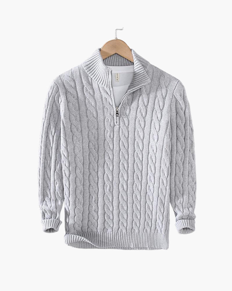 Imperé Line | Svetr na zip s copánkovým vzorem
