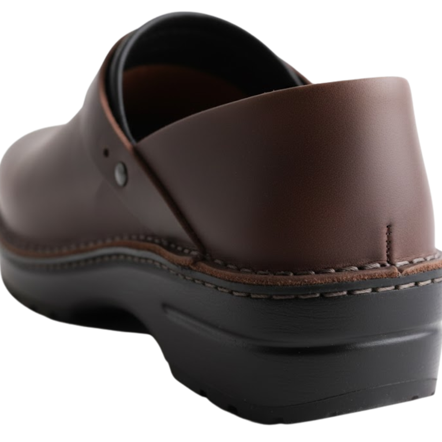 Imperé Line | Men's soft leather clogs with round toe, comfortable sole, casual style