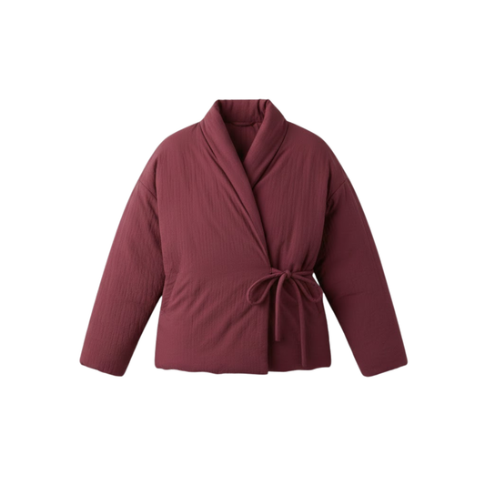 Casual Women's Gray Lace-Up V-Neck Jacket for Autumn