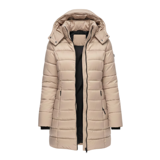 Women's Mid-Length Quilted Parka with Hood