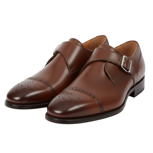 Imperé Line | Men's Leather Dress Shoes Oxford Business Carving Fashion Buckle England Formal Shoes Mengke