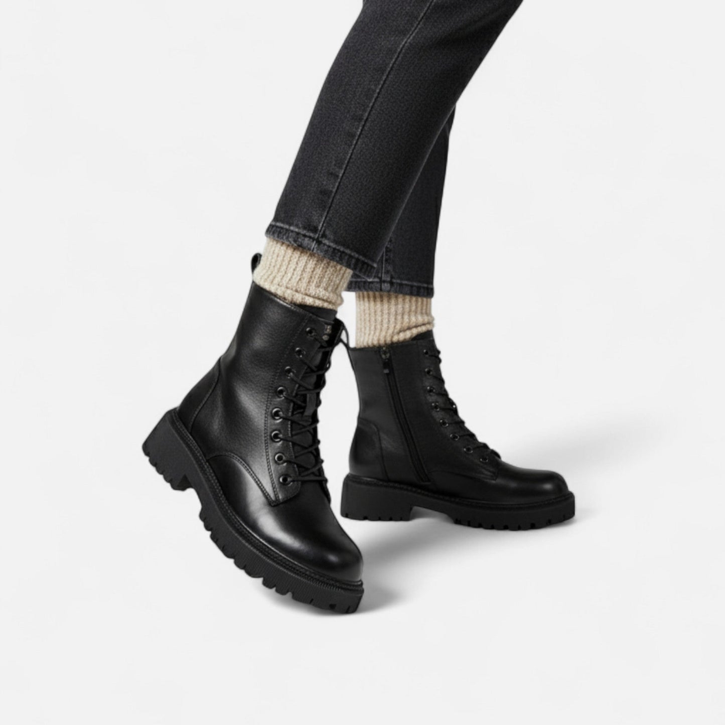 Imperé Line | Warm Winter Ankle Boots with Platform Sole