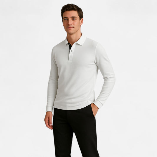 Imperé Line | Long Sleeve Polo for Men – Comfortable Elegance for Autumn and Business Casual