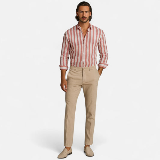 Imperé Line | Striped Button-Down Shirt for Men – Tailored Sophistication