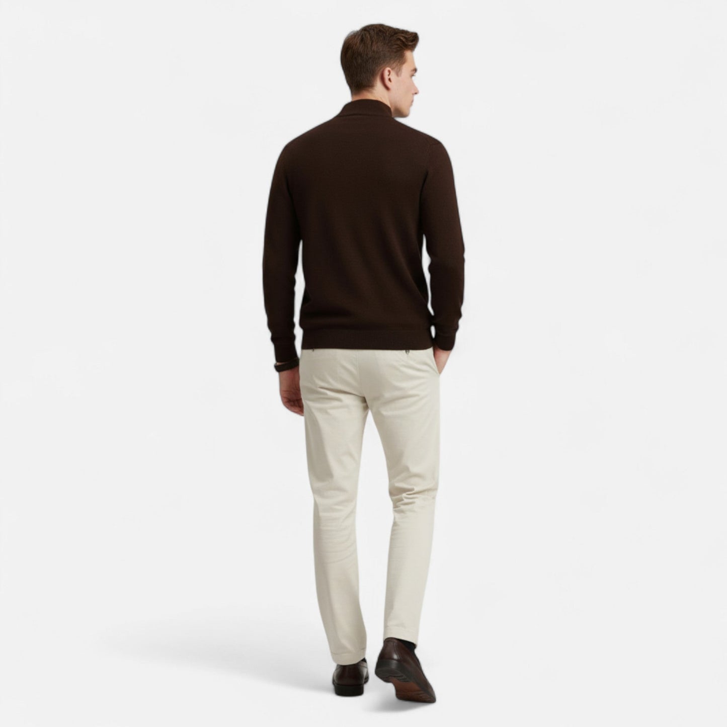Imperé Line | Poloviční zip Merino svetr