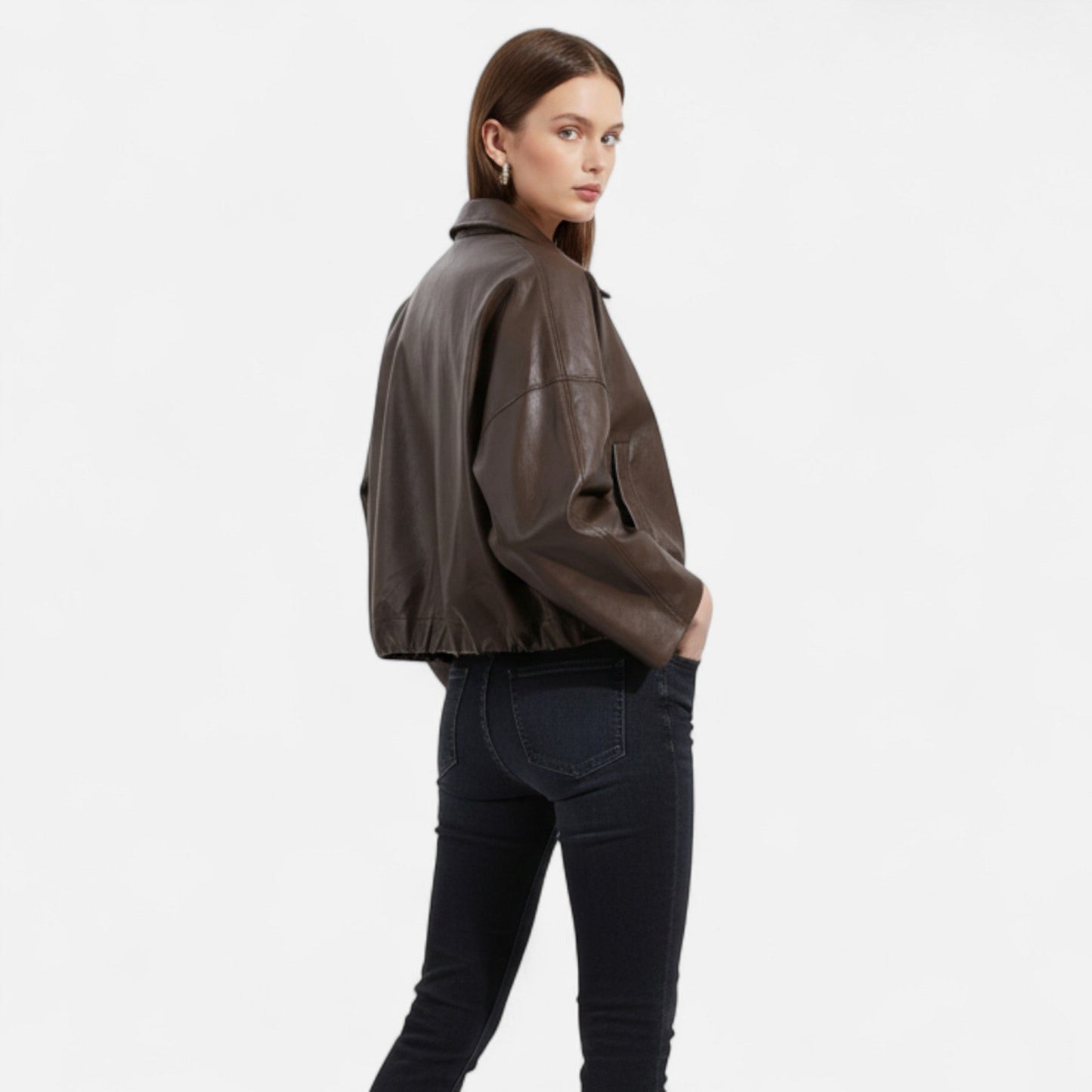 Imperé Line | Kožená bomber bunda s páskem