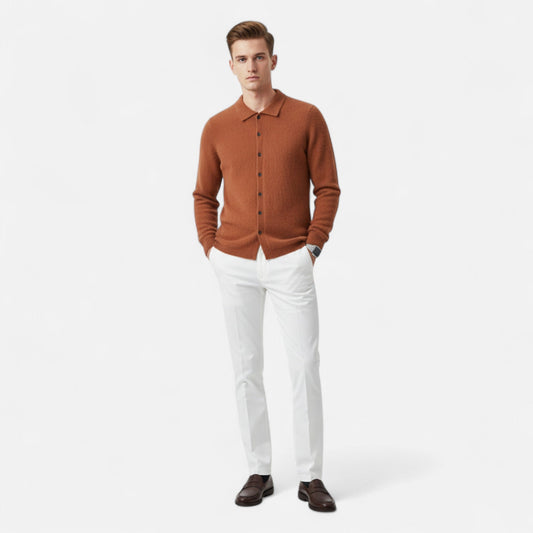 Imperé Line | Men's Polo Collar Sweater Jacket Timeless