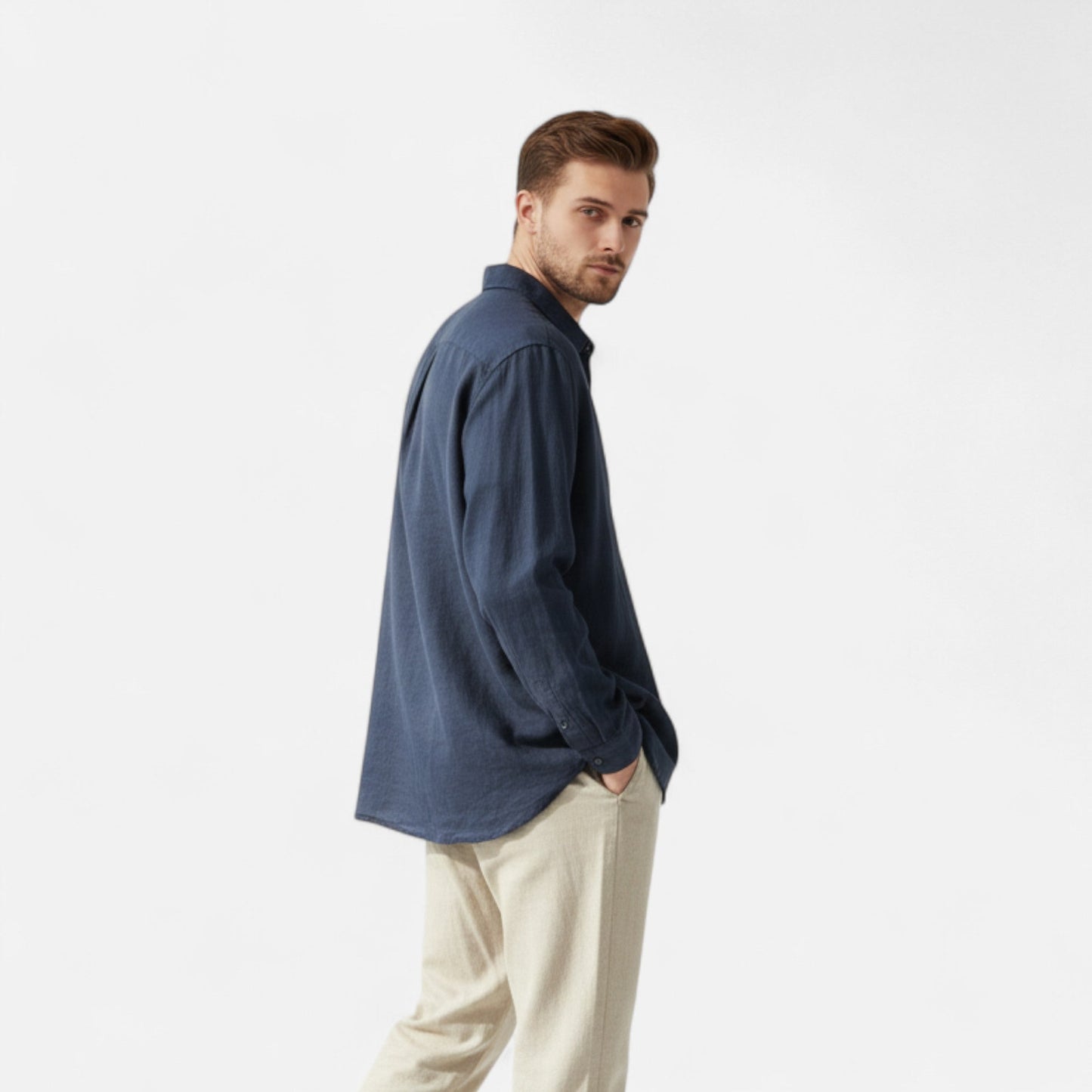Imperé Line | Lněná elegance s hranatým límečkem