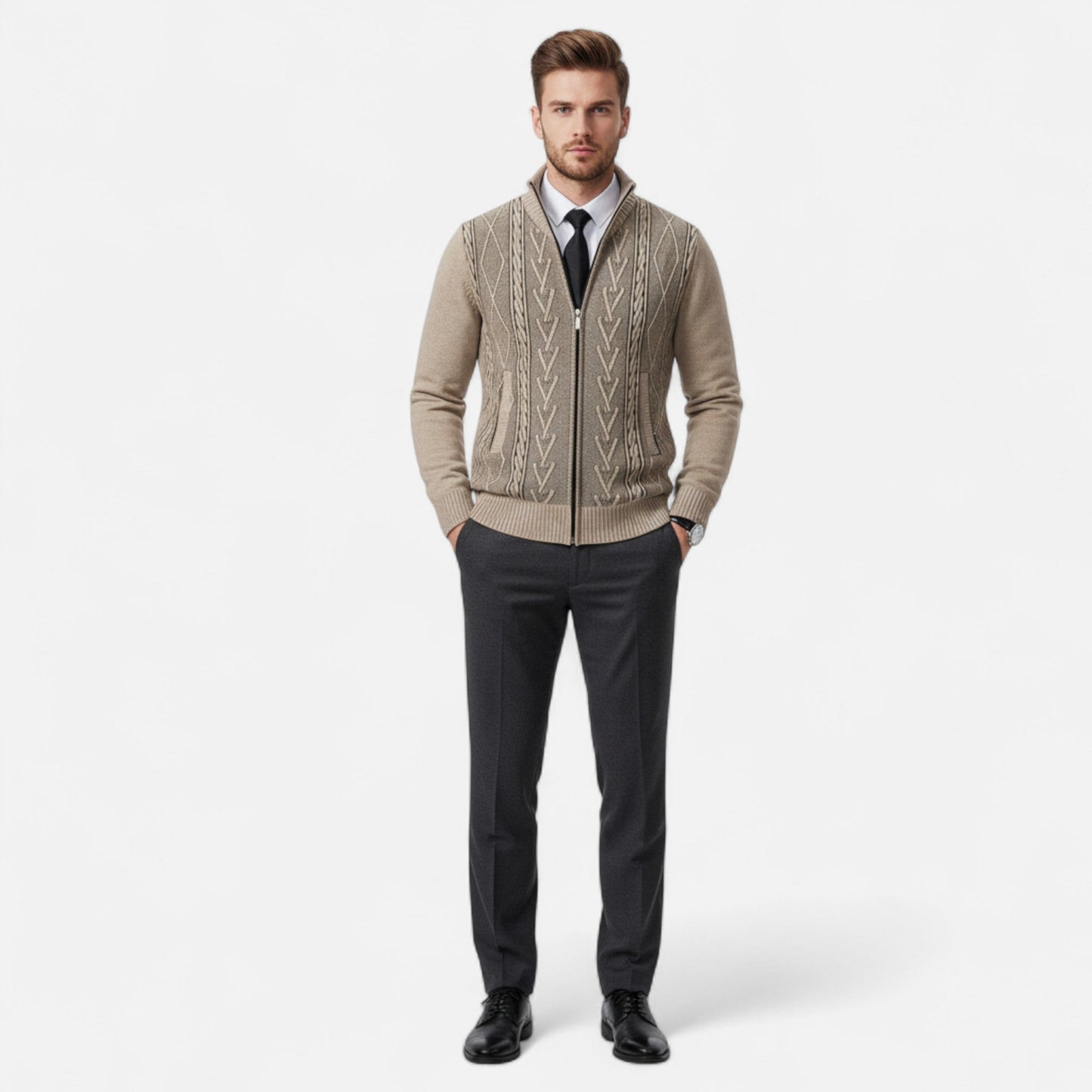 Imperé Line | Men's Quilted Jacket Warm Knit