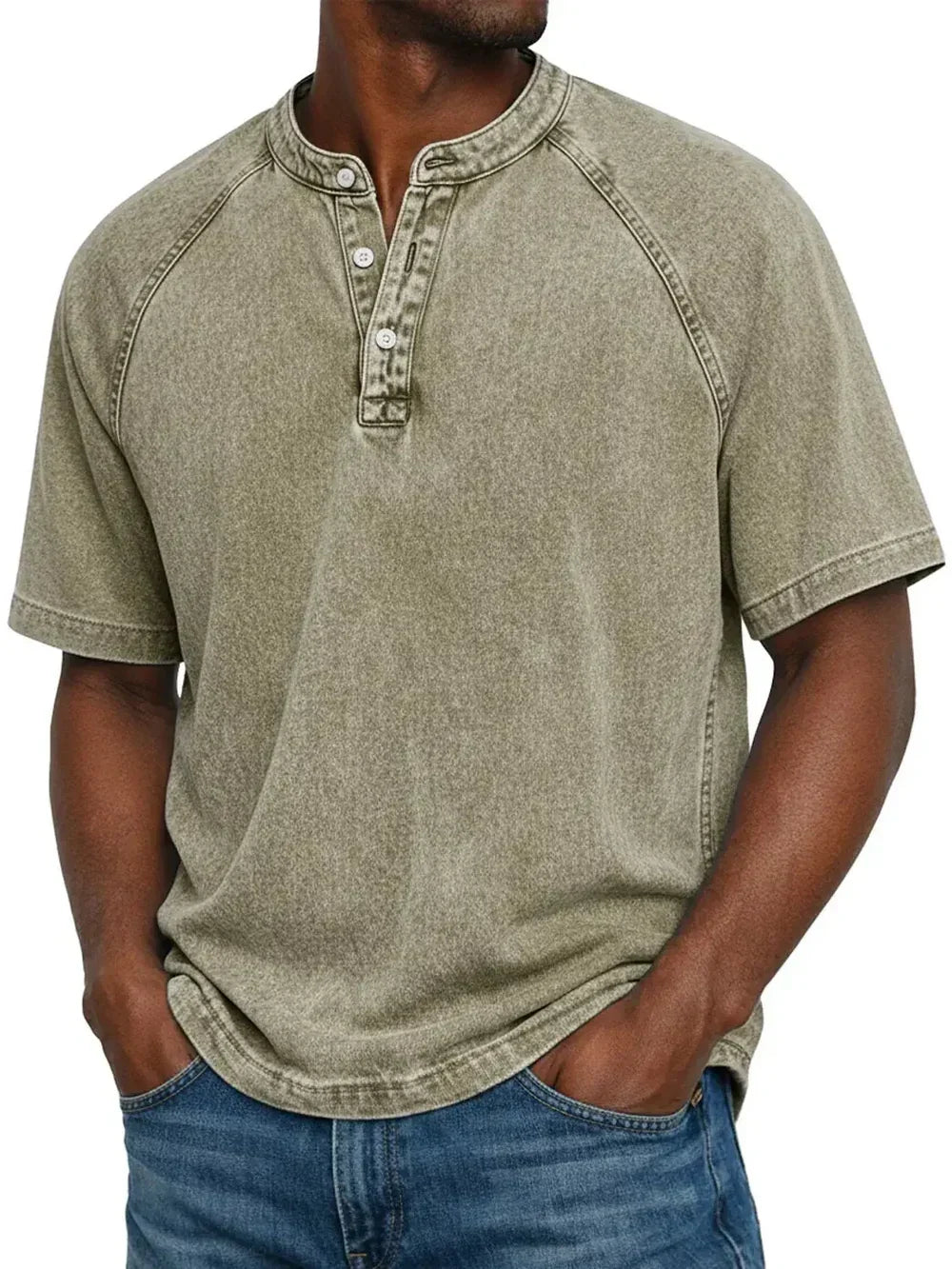 Jules - Vintage Button-Up T-Shirt for Men