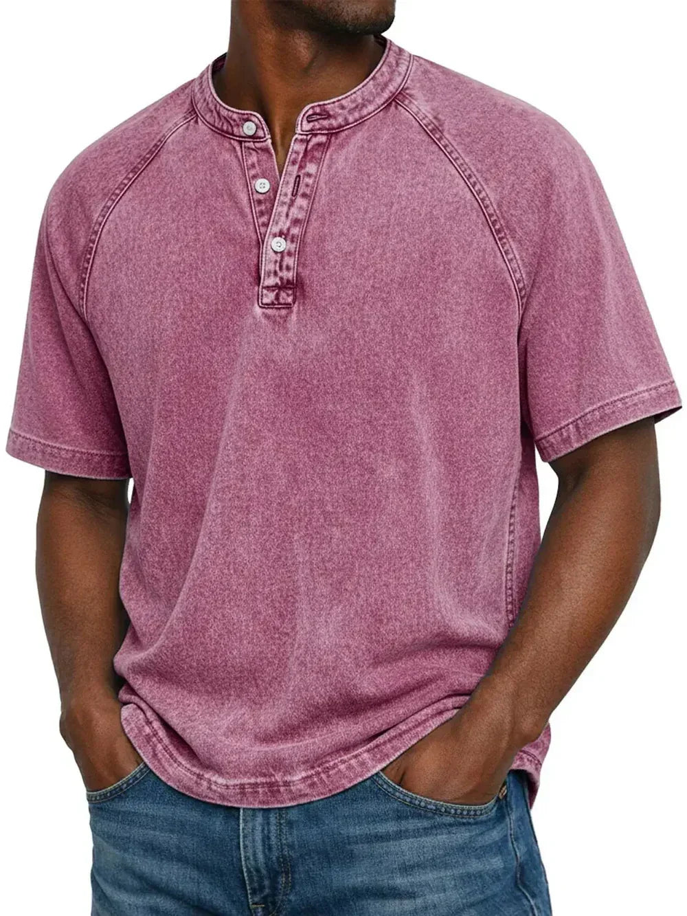 Léo - Vintage Buttoned T-Shirt for Men
