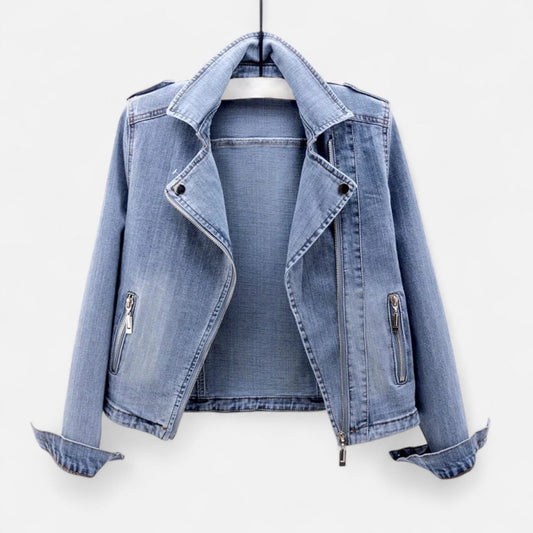 Ancient World | Women's Short Jacket in Sapphire Washed Denim