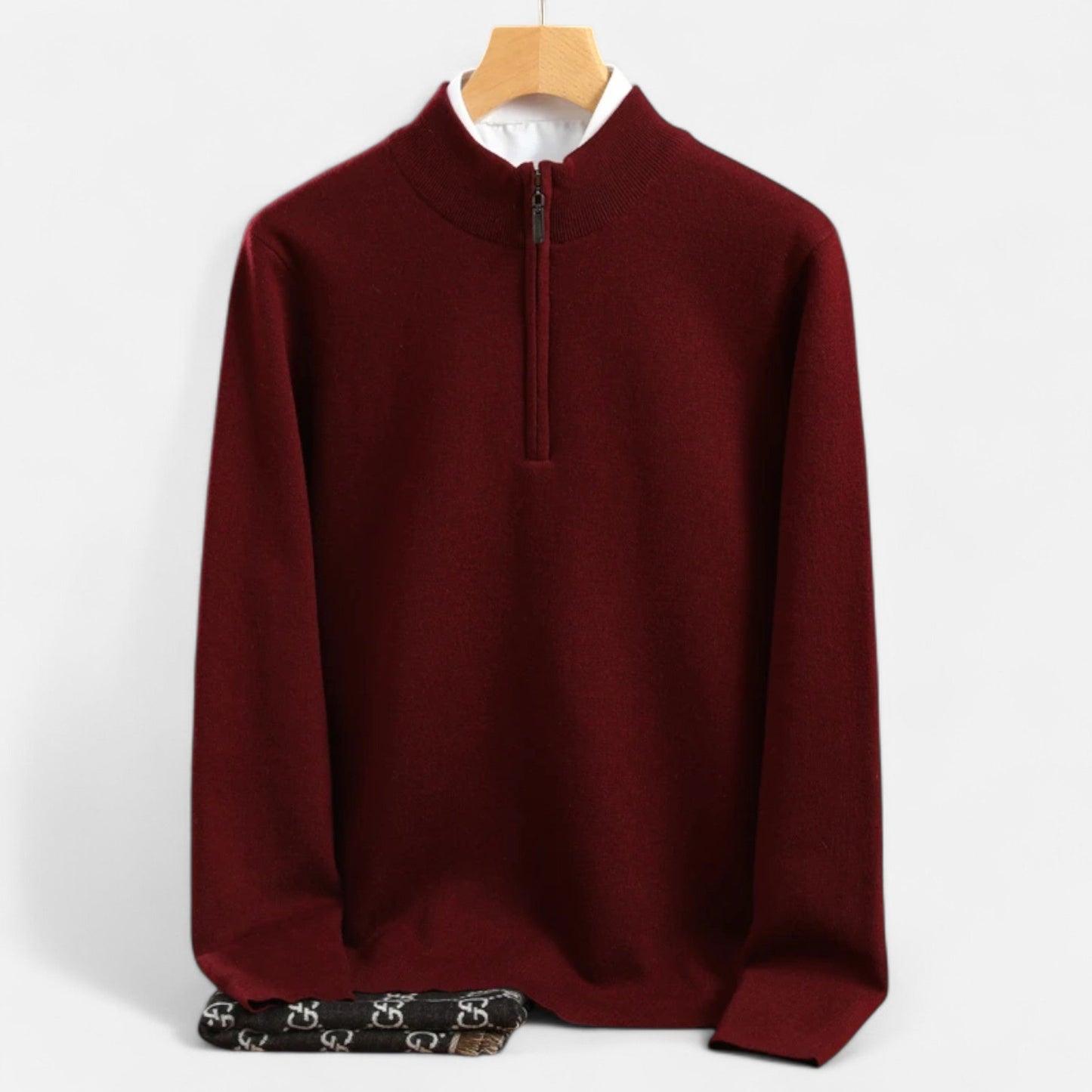 Imperé Line | Poloviční zip Merino svetr