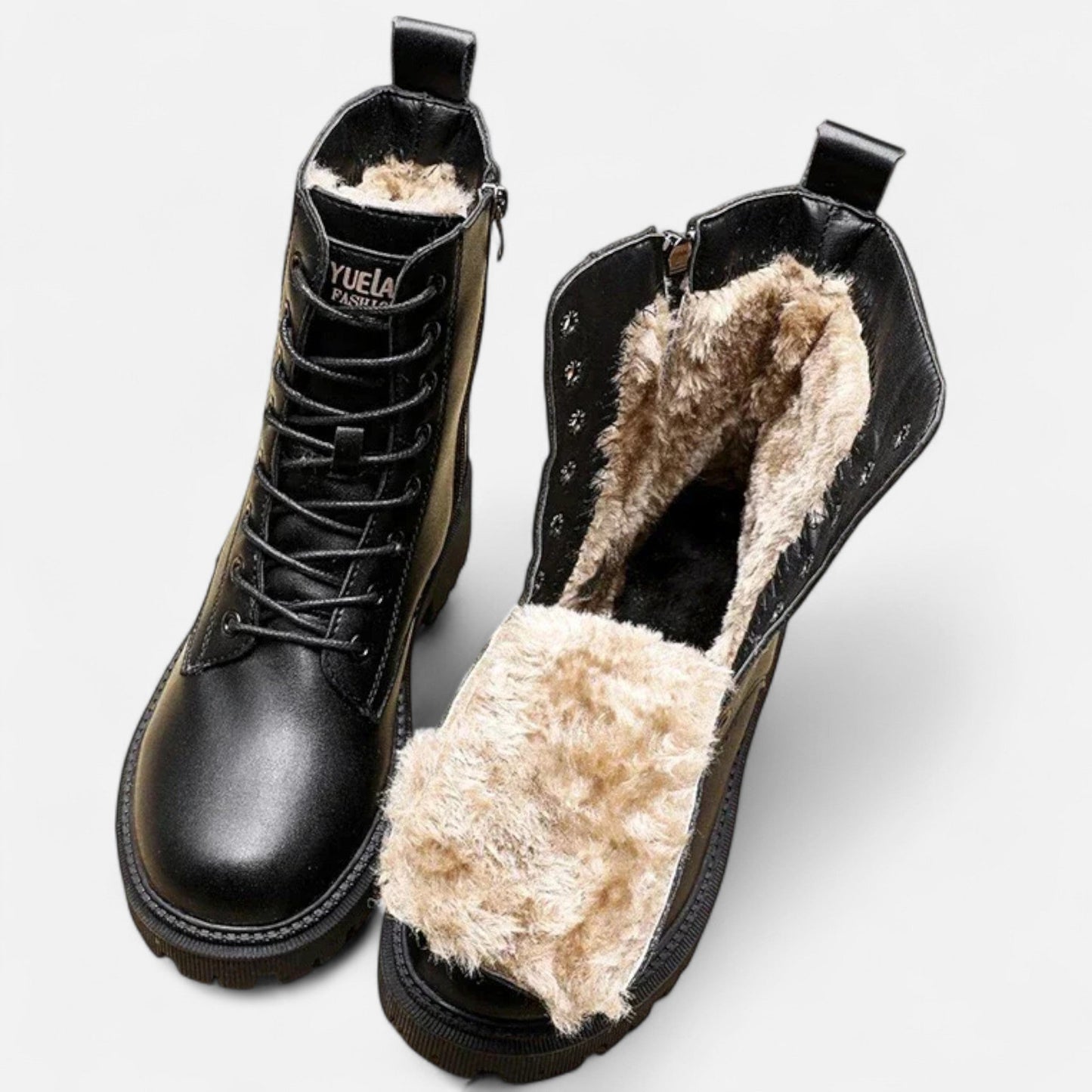 Imperé Line | Warm Winter Ankle Boots with Platform Sole